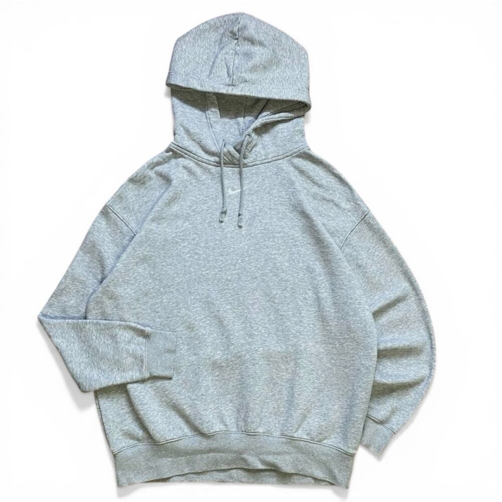 Vintage Y2K Nike Center Swoosh Hoodie Gray Oversized Sweatshirt Men’s - Medium